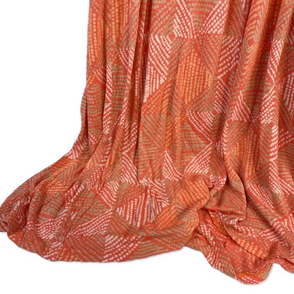NWT Batik-Dotted Diamond Pattern Orange Maxi Dress w Pockets - Women's Size L - Picture 6 of 6